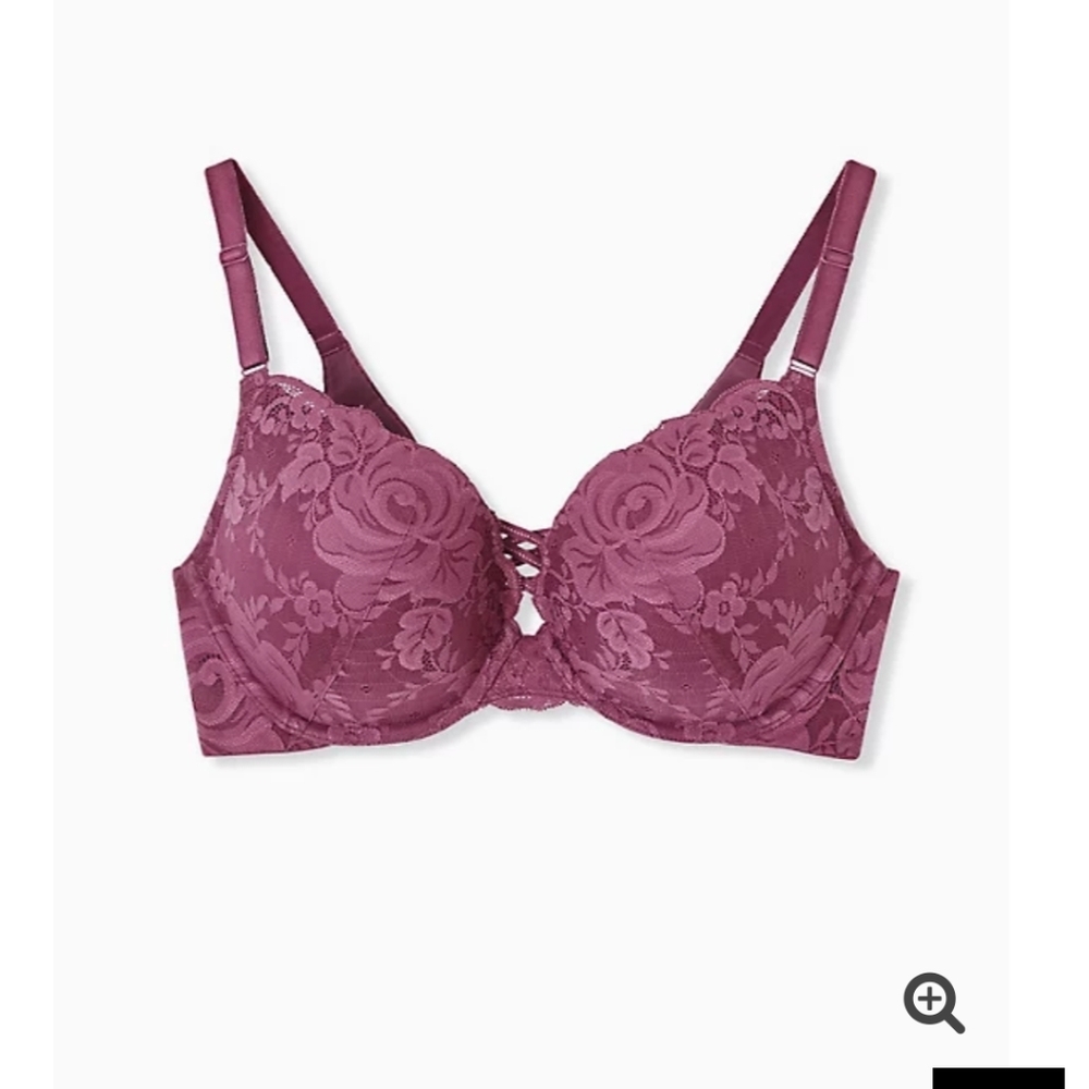 🆕46C ROSE LACE 360° BACK SMOOTHING PUSH-UP PLUNGE